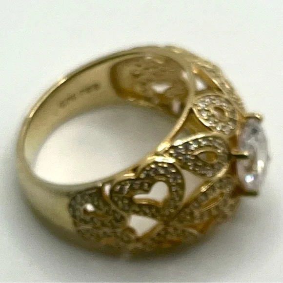 Bella Luce Gold Over Sterling Silver CZ Statement Ring - Size 8 - Picture 2 of 9